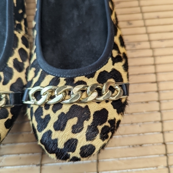 Vionic Spark "Pera" Flats Gold Chain Leopard Calf Hair Orthopedic Designed women - Picture 5 of 11